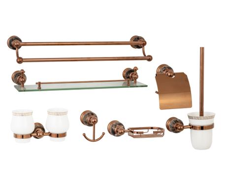 Set sapte piese , accesorii baie , Jade rose-gold TRENDY'S