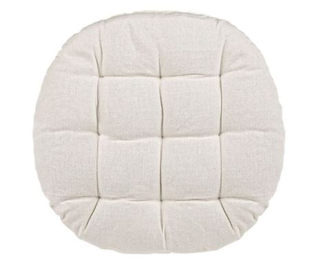 Perna rotunda, pentru scaun, cu doua fete, ecru, diametru 38 cm
