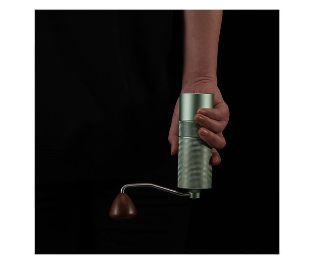 Ръчна кафемелачка CYBERDUST, Зелено, двойна лагерна система, стабилно и лесно смилане на зърна, равномерен прах, сменяема структ