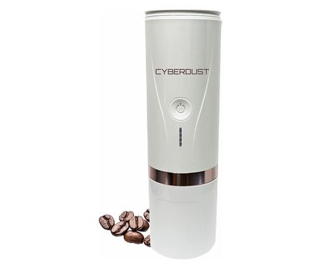 Minipresso CYBERDUST, Espressor Portabil Alb, Compatibil Cafea Macinata si Capsule Universale B, Incarcare USB-C, 7500mAh, Siste