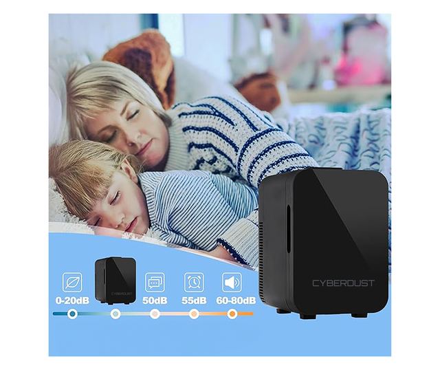 Мини хладилник Ecocool CYBERDUST, Черен, 8L, Портативен, Термоелектрически, Поддържа Студено или Поддържа Топло, Идеален за Хран