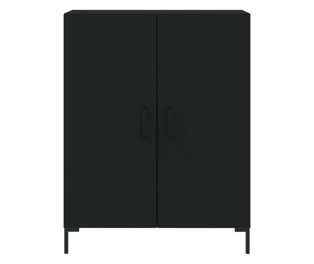 Visoka crna komoda, 69,5x34x180 cm, kompozitno drvo - 8