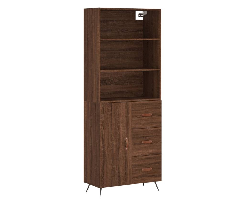 Visoka ormar, smeđi hrast, 69,5x34x180 cm, kompozitno drvo - 2
