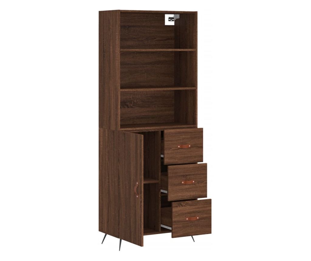Visoka ormar, smeđi hrast, 69,5x34x180 cm, kompozitno drvo - 4