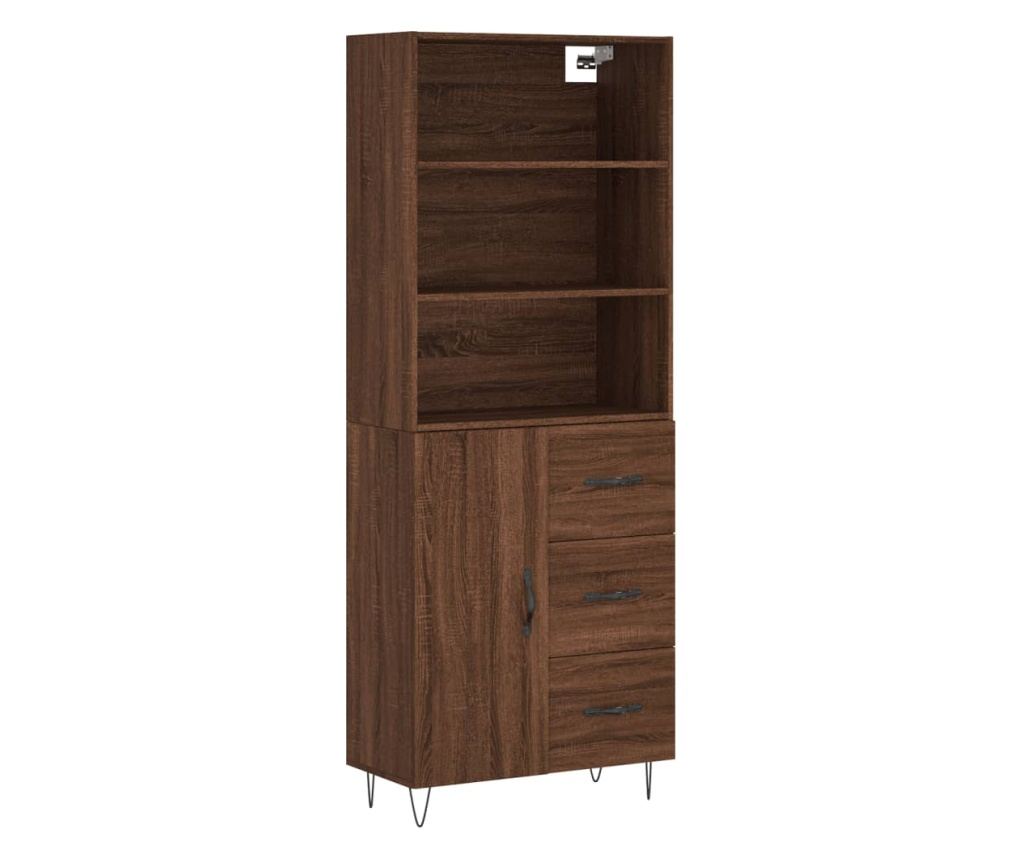Visoka ormar, smeđi hrast, 69,5x34x180 cm, kompozitno drvo - 2