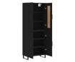 Visoka crna komoda, 69,5x34x180 cm, kompozitno drvo thumbnail 4