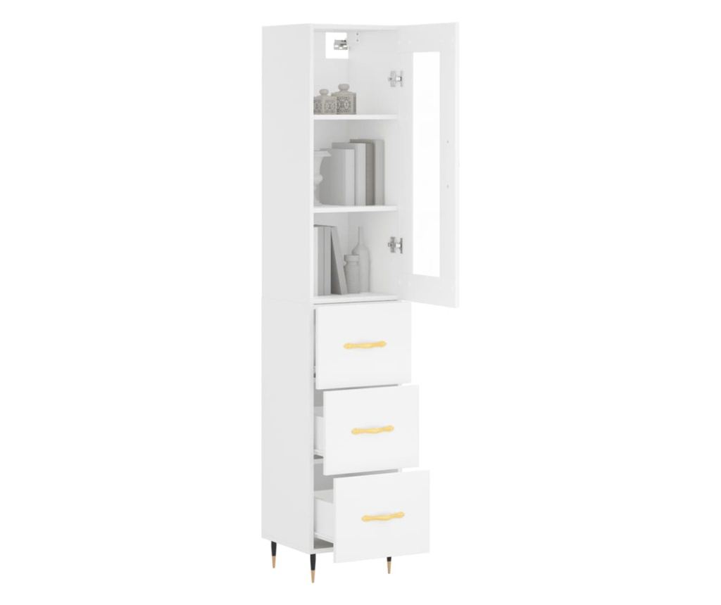 Visoka ormar, bijela, 34,5x34x180 cm, obrađeno drvo - 3