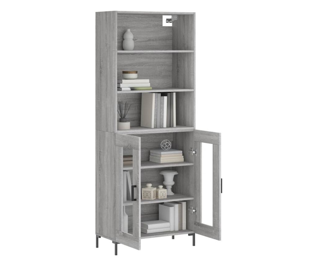 Visoka ormar, siva sonoma, 69,5x34x180 cm, kompozitno drvo - 3