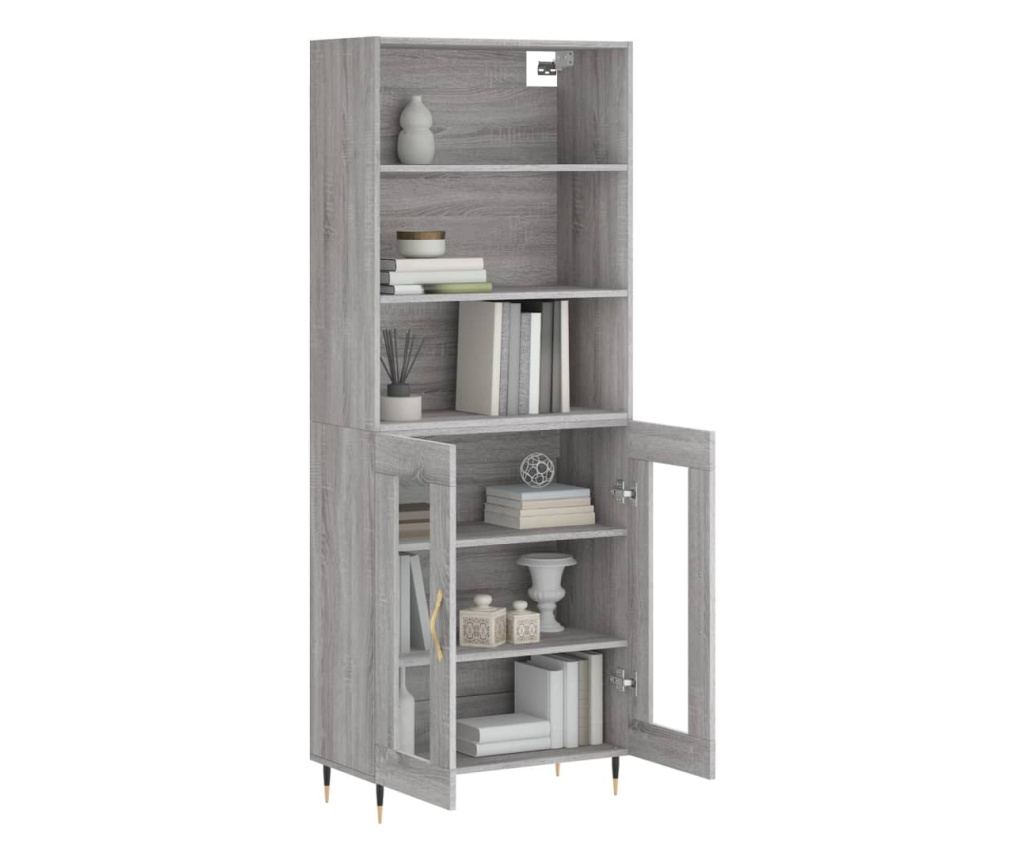 Visoka ormar, siva sonoma, 69,5x34x180 cm, kompozitno drvo - 3