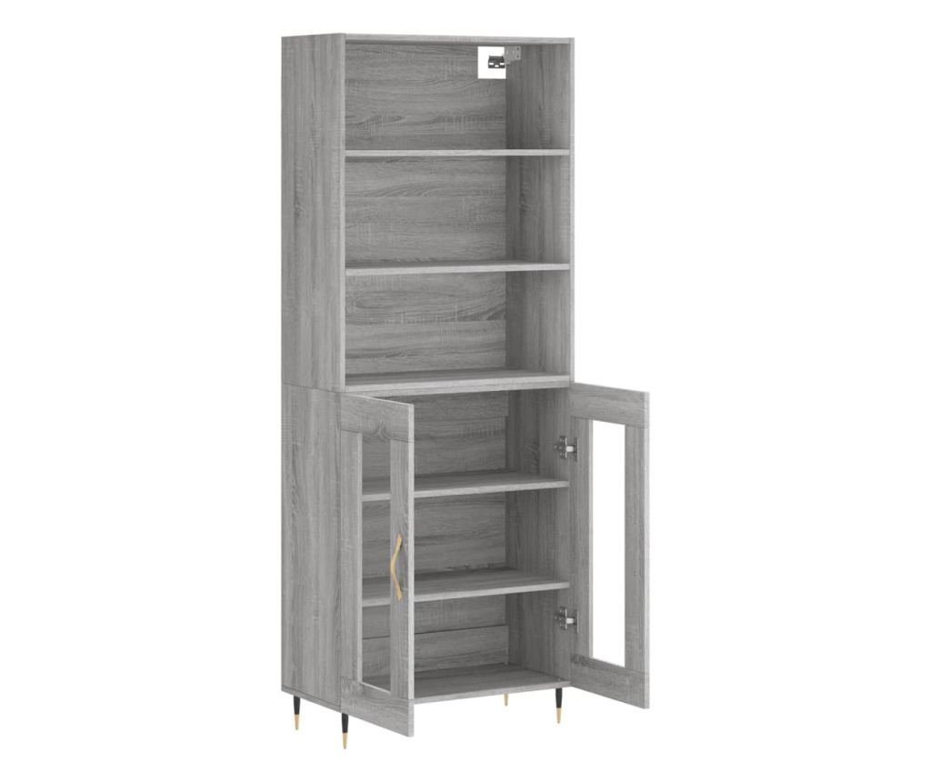 Visoka ormar, siva sonoma, 69,5x34x180 cm, kompozitno drvo - 4
