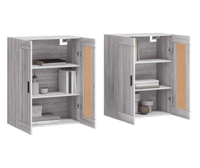 Стенни шкафове, 2 бр, сив сонома, инженерно дърво