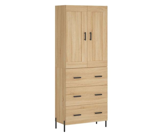 Висок шкаф, дъб сонома, 69,5x34x180 см, инженерно дърво