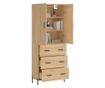 Висок шкаф, дъб сонома, 69,5x34x180 см, инженерно дърво