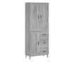 Висок шкаф, сив сонома, 69,5x34x180 см, инженерно дърво