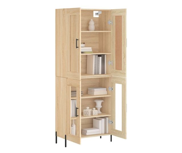 Висок шкаф, дъб сонома, 69,5x34x180 см, инженерно дърво