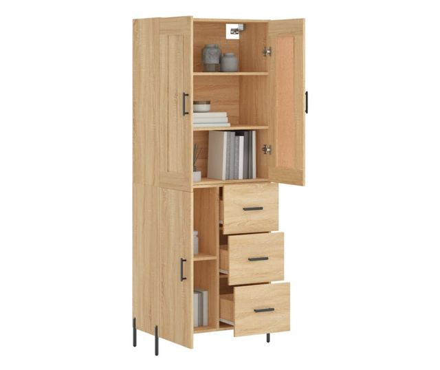 Висок шкаф, дъб сонома, 69,5x34x180 см, инженерно дърво