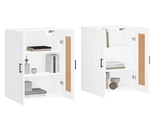 Стенни шкафове, 2 бр, бели, инженерно дърво