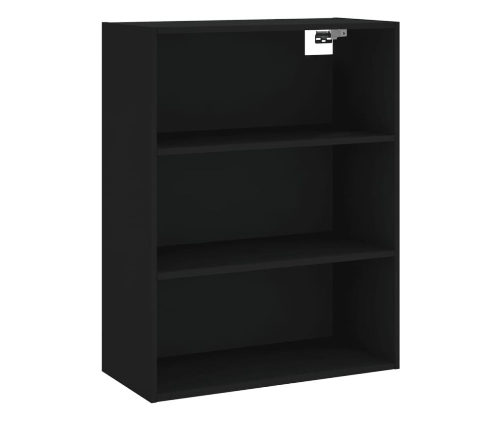 Visoka crna komoda, 69,5x34x180 cm, kompozitno drvo - 5