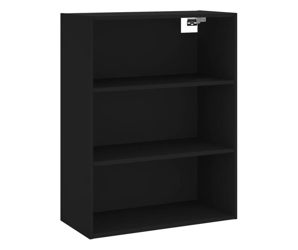 Visoka crna komoda, 69,5x34x180 cm, kompozitno drvo - 5