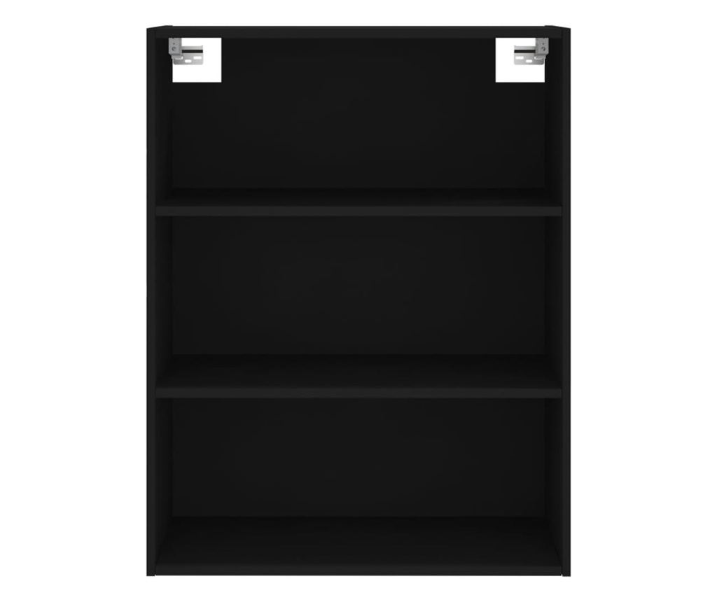 Visoka crna kompozitna drvena ormarić, 69,5x34x180 cm - 6