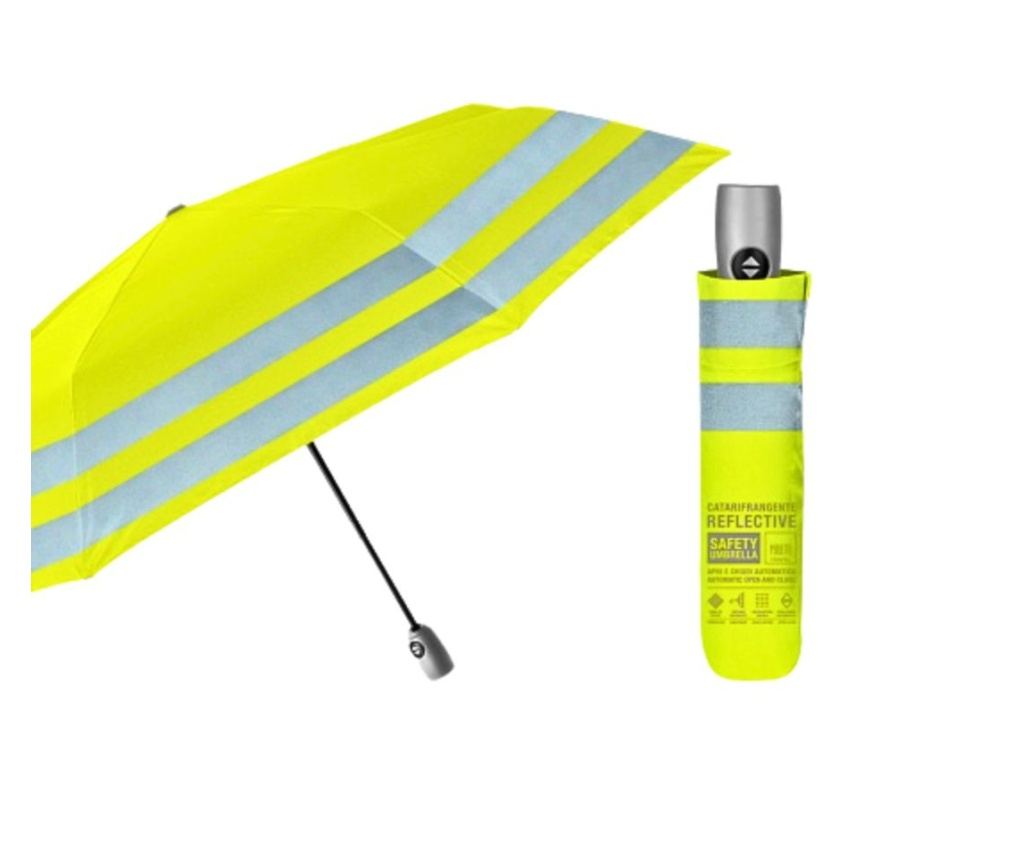 Umbrelă galbenă reflectorizantă, Perletti, 59x104 cm, colecția Perletti Technology - 6