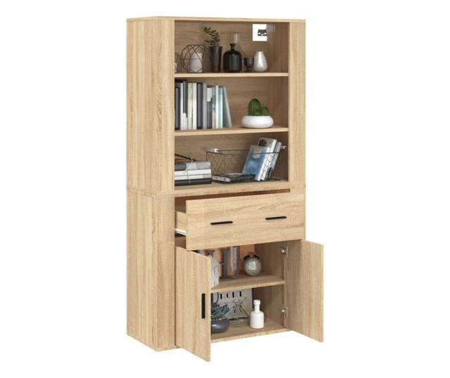 Висок шкаф, сонома дъб, инженерно дърво