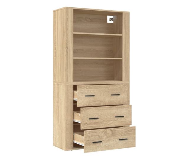 Висок шкаф, сонома дъб, инженерно дърво