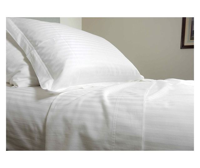 Комплект 2 калъфки за възглавници Kotonia Home Hotel - Дамаска с ивици 2,5 см с декоративни оксфордски рамки, 100% памук, 50x70