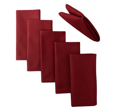 Set 10 Servete de masa Kotonia Home - 45x45 cm, Damasc Saten DeLux, 100% bumbac, Burgundy