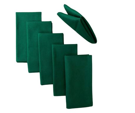 Комплект от 10 салфетки за маса Kotonia Home - 45x45 см, Damask Satin DeLux, 100% памук, Emerald Green