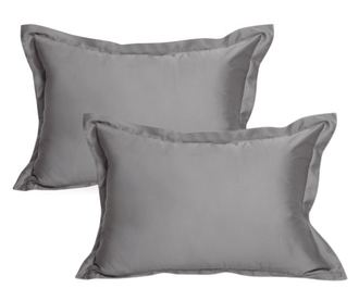 Комплект 2 калъфки за възглавница Kotonia Home Damask Satin DeLux - 100% памук, 50x70 см, темно сиво