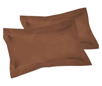 Комплект 2 калъфки за възглавница Kotonia Home Damask Satin DeLux - 100% памук, 50x70 см, Шоколад