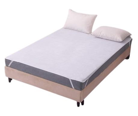 Protectie IMPERMEABILA pentru saltea Kotonia Home – 160x200 cm, alb, 100% bumbac, cu membrana cauciucata pe verso