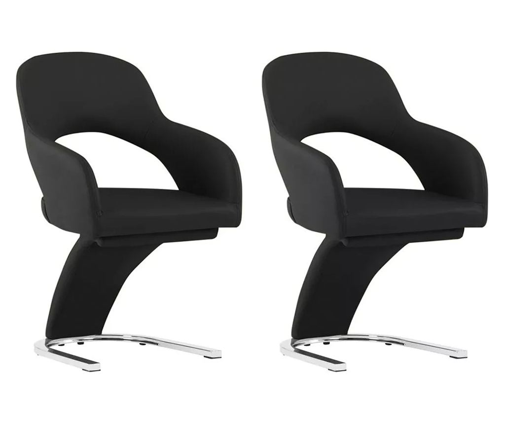 Scaun de sufragerie emma 2 buc, negru - 9