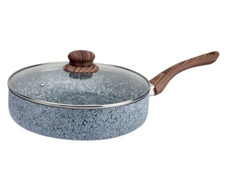 Serpenyő fedővel Oliver Voltz Siena OV51319J26CD, 26 cm, Mély, Márvány bevonat, Indukciós, Szürke