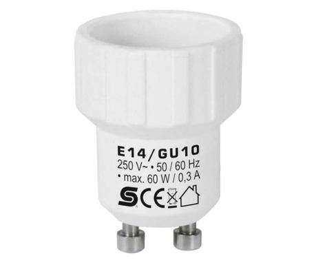 Adapter utičnice ženski E14 - GU10 utikač muški max 60W HOME