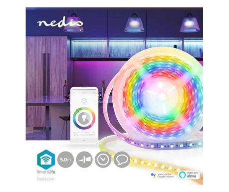 Pametna LED trak Wi-Fi RGB 700lm IP65 5m Nedis