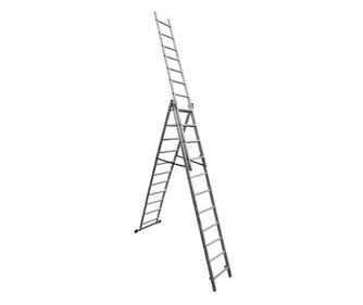 Scara aluminiu, 3 tronsoane, 11 trepte, max 150 kg, 6.14 m, Drabest 