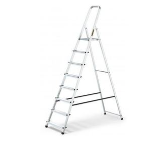 Scara aluminiu, 7 trepte, platforma, max 125 kg, 2.37 m, Drabest