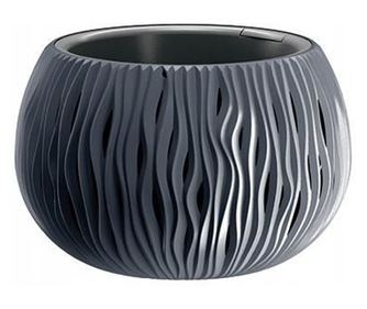 Ghiveci decorativ de flori, rotund, antracit, 29x19.5 cm, Sandy Bowl