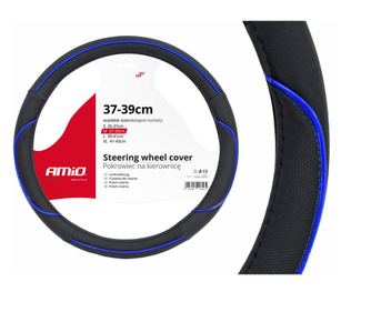 Kormányburkolat fekete/kék csíkos SWC-08-M, 37-39cm