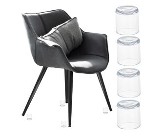 Комплект от 4 протектора за крака на стол, 19 мм, прозрачни