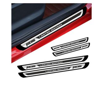 Set 4 bucati Protectii Praguri din autocolant Crom - Racing Limited Edition