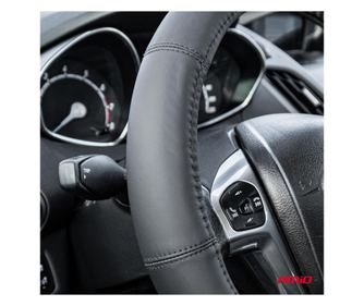 Originální kožený potah na volant, černá barva, velikost L (volant 39-41 cm), AVX-AM03547