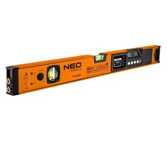 Nivela (boloboc), 2 bule, orizontal, vertical, unghi drept, 0/45/90 grade, cu laser si afisaj electronic, 2xAAA, 60 cm, NEO