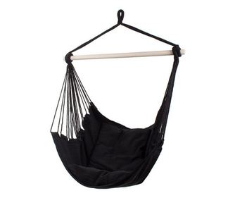 Hamac tip scaun, Verk Group, negru, cu 2 perne, max 120 kg, 100x100 cm