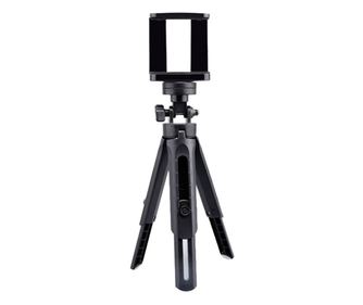 Trepied suport pentru telefon, Verk Group, plastic, reglabil, negru, 6.5x6-8.5x10-15 cm