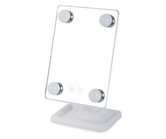 Oglinda cosmetica, Verk Group, cu LED, unghi reglabil, 4xAA, diferite culori, 18.5x11x29.5 cm