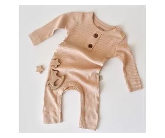 Hosszú ujjú jumpsuit és hosszú nadrág organikus és modális pamutból - BabyCosy lazac (méret: 3-6 hónap)