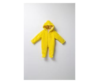 Fogó Baby téli plüss overall, cipzárral bélelt, sárga (méret: 6-9 hónapos)